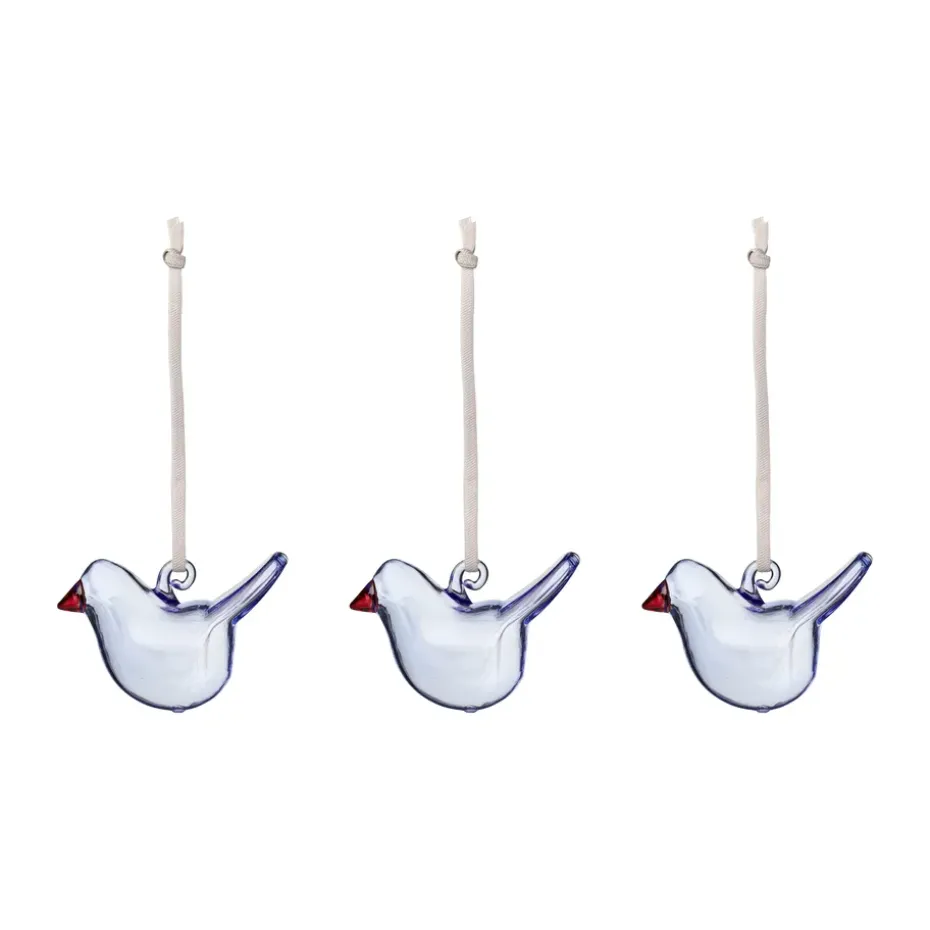 Oiseau en verre Iittala, Bleu clair, mini, lot de 3