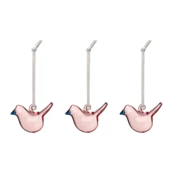 Oiseau en verre Iittala, Rose, mini, lot de 3