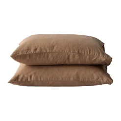 Oreiller Stonewashed linen 50x60 cm Lot de 2, Noisette