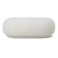 Ottomane Rico, Bouclé blanc cassé
