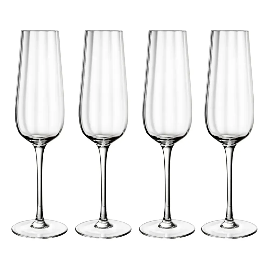Pack de 4 verres à champagne Rose Garden 29 cl, Transparent
