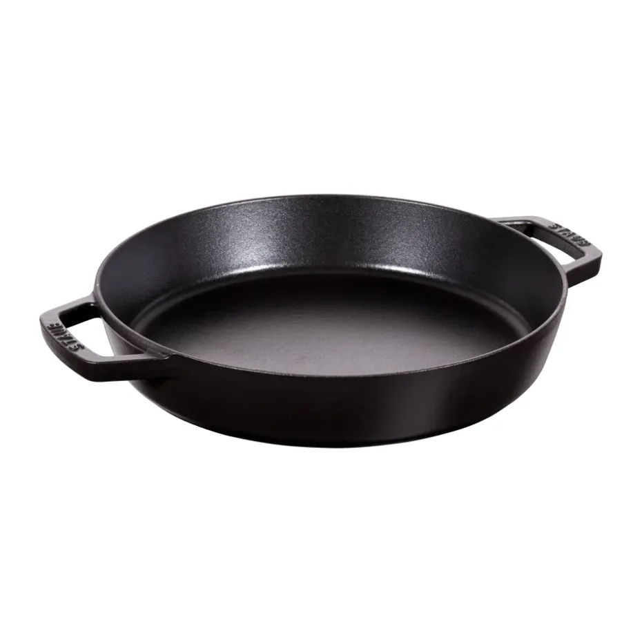 Paellera Staub fonte 2 poignées Ø34 cm, Noir