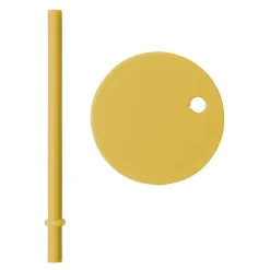Pailles avec couvercle Design Letters, Mustard
