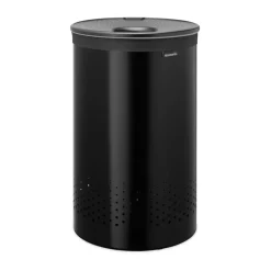 Panier à linge Brabantia avec couvercle en plastique 60 L, Noir mat