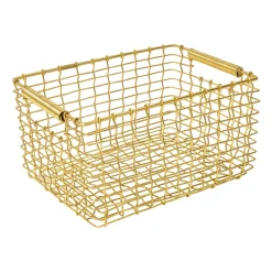 Panier de rangement Rectangular 15, Laiton