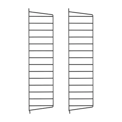 Panneau mural String, Noir, 75x20 cm, lot de 2