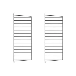 Panneau mural String, Noir, 75x30 cm, lot de 2