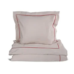 Parure de lit Carl 150x210 cm, Beige-bordeaux.