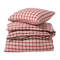 Parure de lit Red-beige Checked flanelle coton 2 pièces, 50x60 cm, 150x210 cm