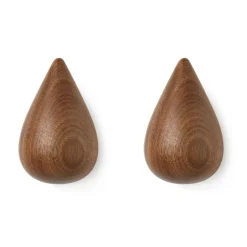 Patère Dropit Lot de 2 noyer, Grand