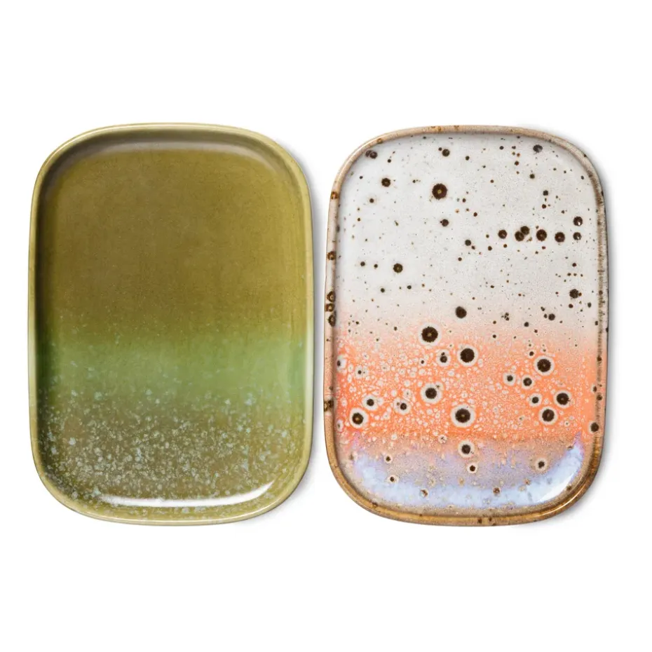 Petit plateau 70's lot de 2, Asteroids / Grass