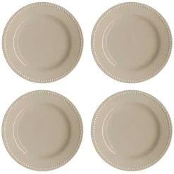 Petite assiette Dots 22cm Lot de 4, Beige