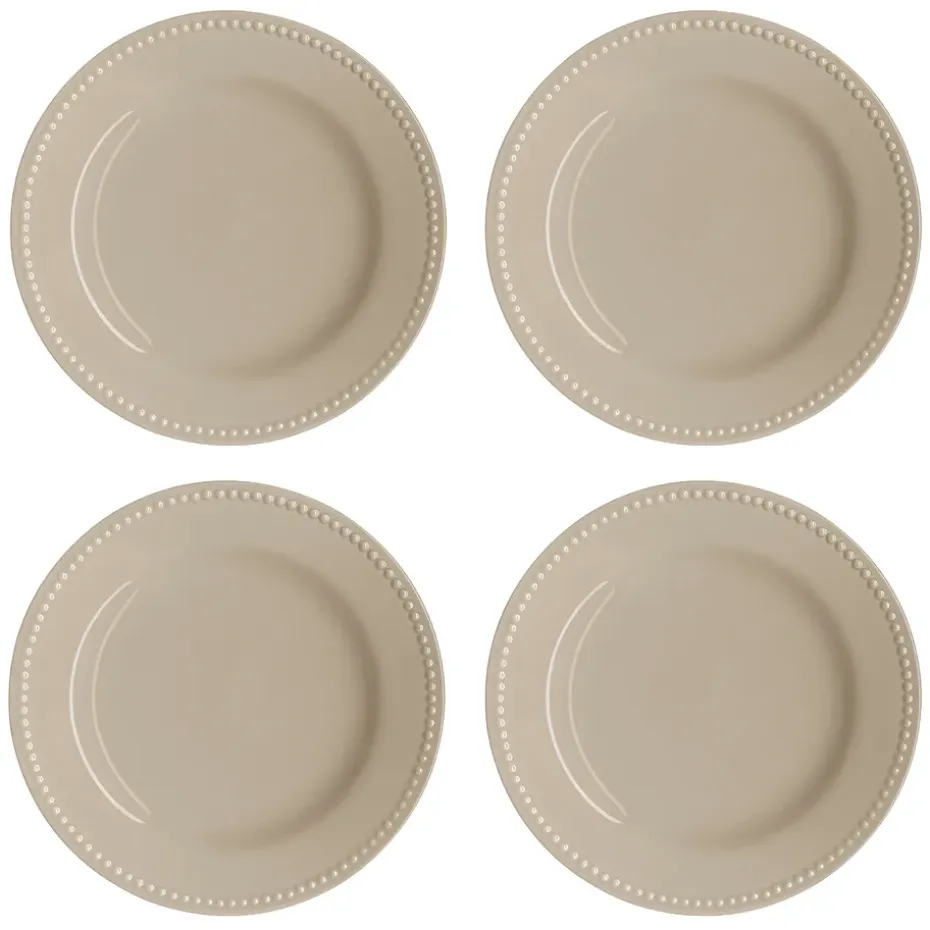 Petite assiette Dots 22cm Lot de 4, Beige