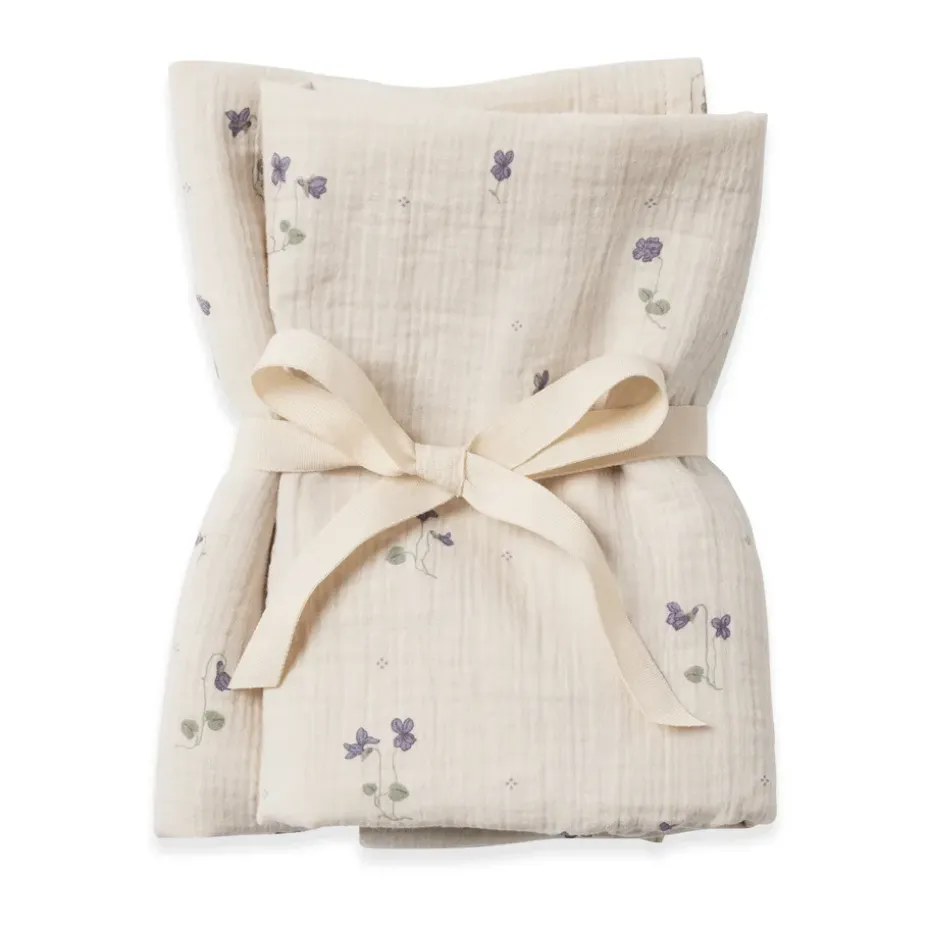 Petite Couverture Viola Muslin 2 pièces, 60x60 cm