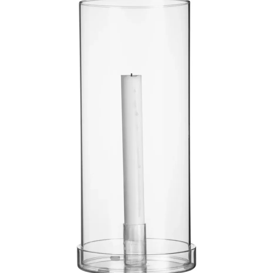 Photophore en verre pour bougie 29 cm, Transparent