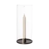 Photophore pour bougies chandelier 28 cm, Aluminium noir