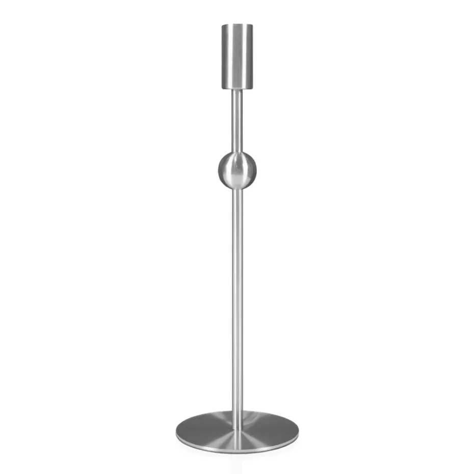 Pied de lampe Astrid, acier brossé