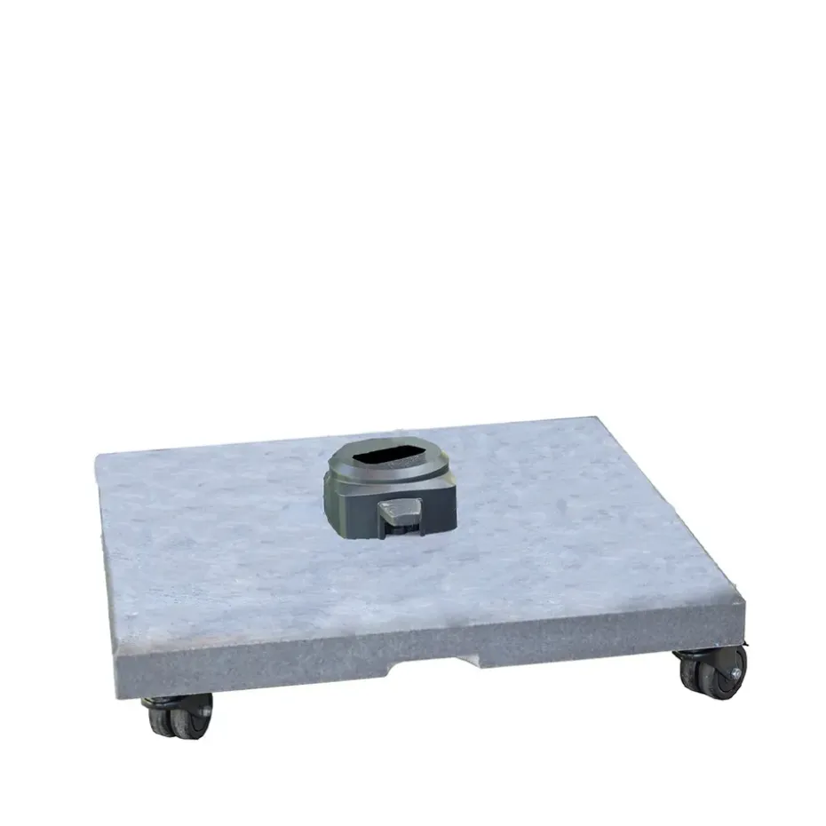Pied de parasol Hyde Luxe avec roulettes, Granit 100 kg