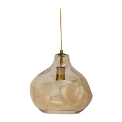 Plafonnier en verre Ø30 cm, Marron