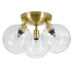 Plafonnier Gloria Ø33 cm, Laiton-transparent