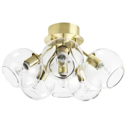 Plafonnier Tage, laiton-verre transparent