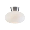 Plafonnier Verre opale Bullo Ø27 cm, Aluminium