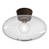 Plafonnier XL Bullo verre transparent Ø38 cm, Oxyde