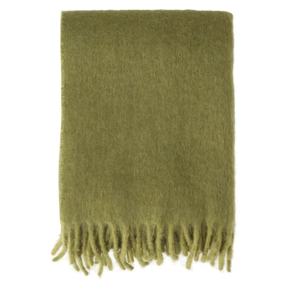 Plaid Dune en mohair 130x170 cm, Olive