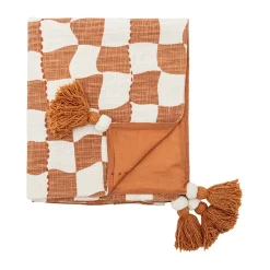 Plaid en coton Chola 150x130 cm, Marron