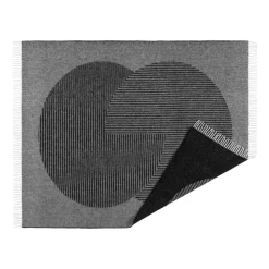 Plaid en laine Circles 130x185 cm, Noir