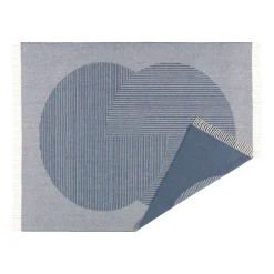 Plaid en laine Circles 130x185 cm, Bleu