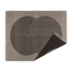 Plaid en laine Circles 130x185 cm, Marron