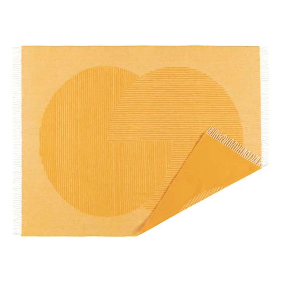 Plaid en laine Circles 130x185 cm, Jaune