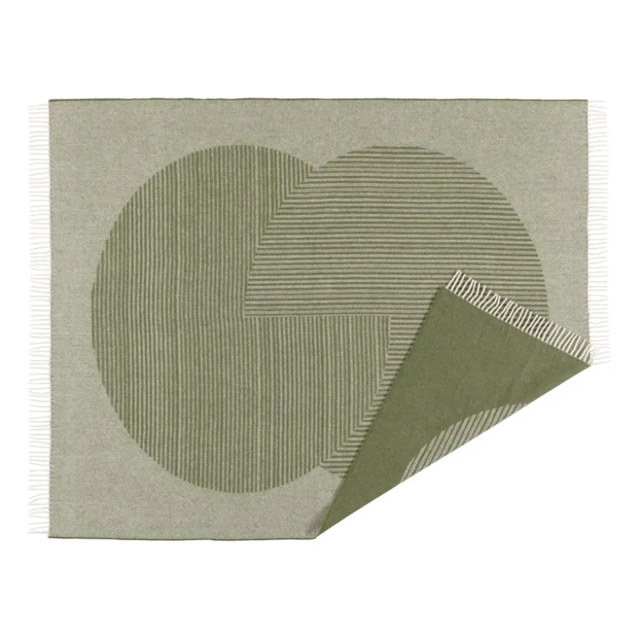 Plaid en laine Circles 130x185 cm, Vert