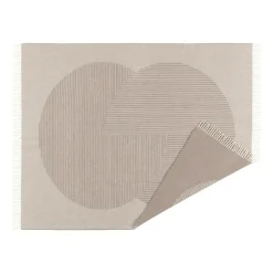 Plaid en laine Circles 130x185 cm, Beige