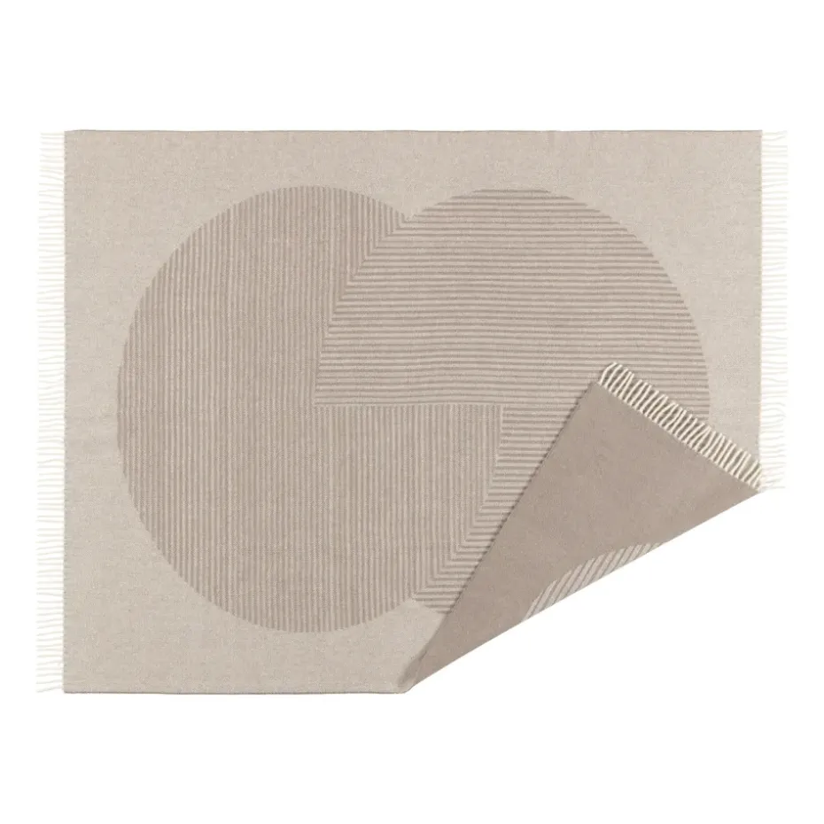 Plaid en laine Circles 130x185 cm, Beige