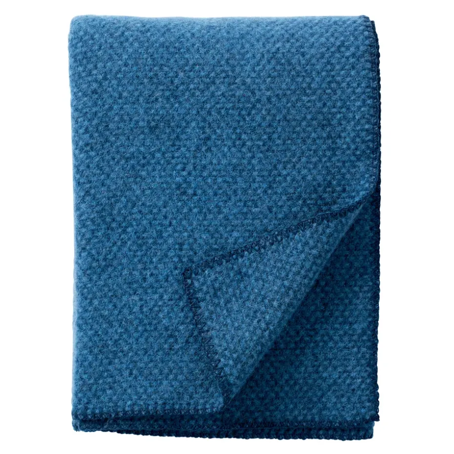 Plaid en laine Domino, Sea blue