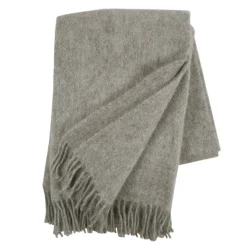 Plaid en laine Gotland 130x200cm, Gris nature