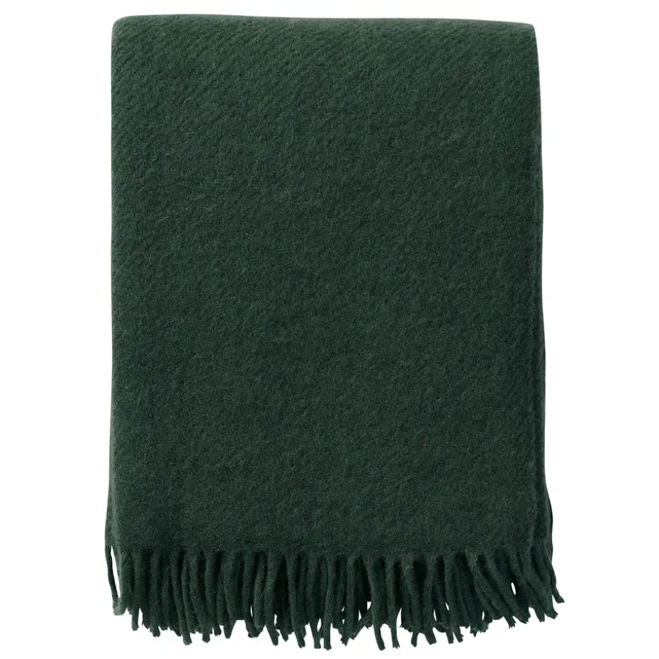 Plaid en laine Gotland 130x200cm, Vert bouteille