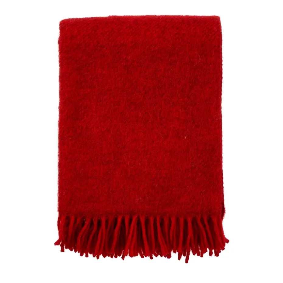Plaid en laine Gotland 130x200cm, Rouge