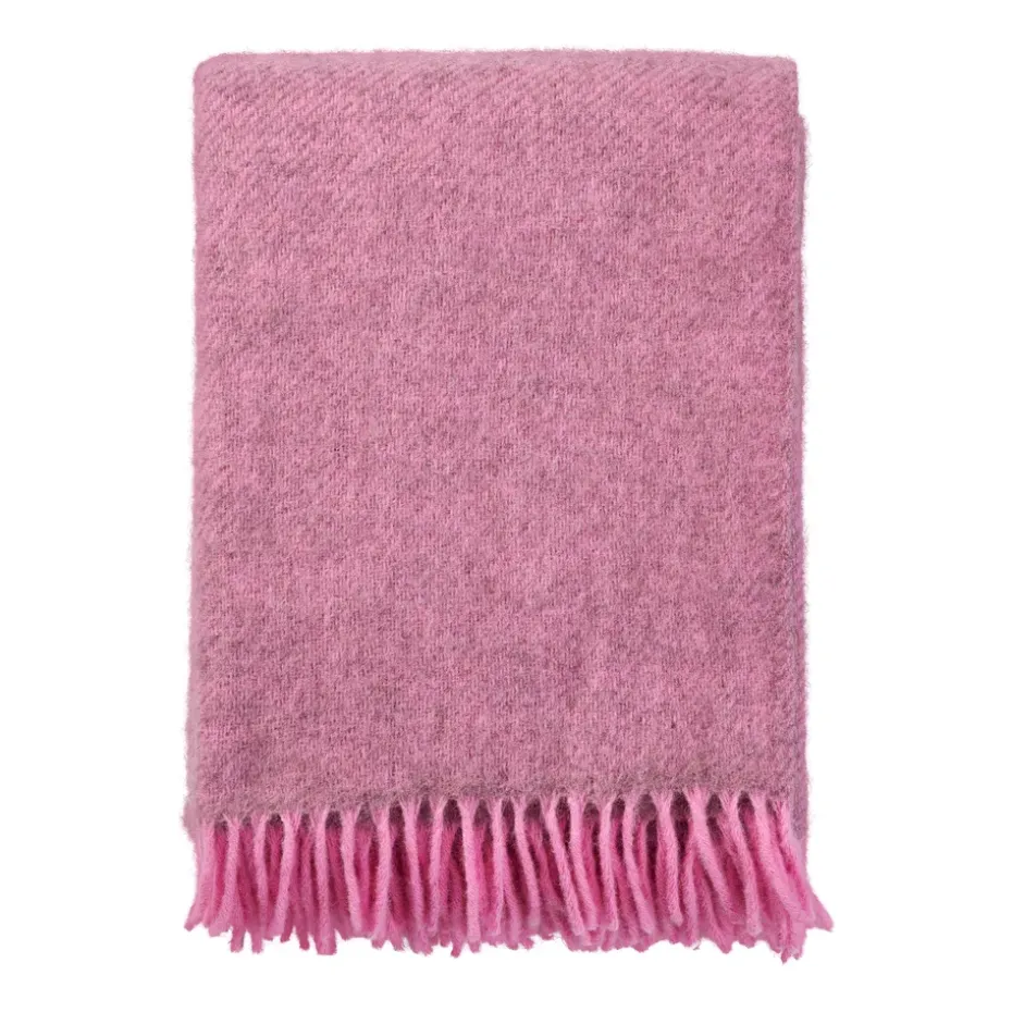 Plaid en laine Gotland 130x200cm, Rose