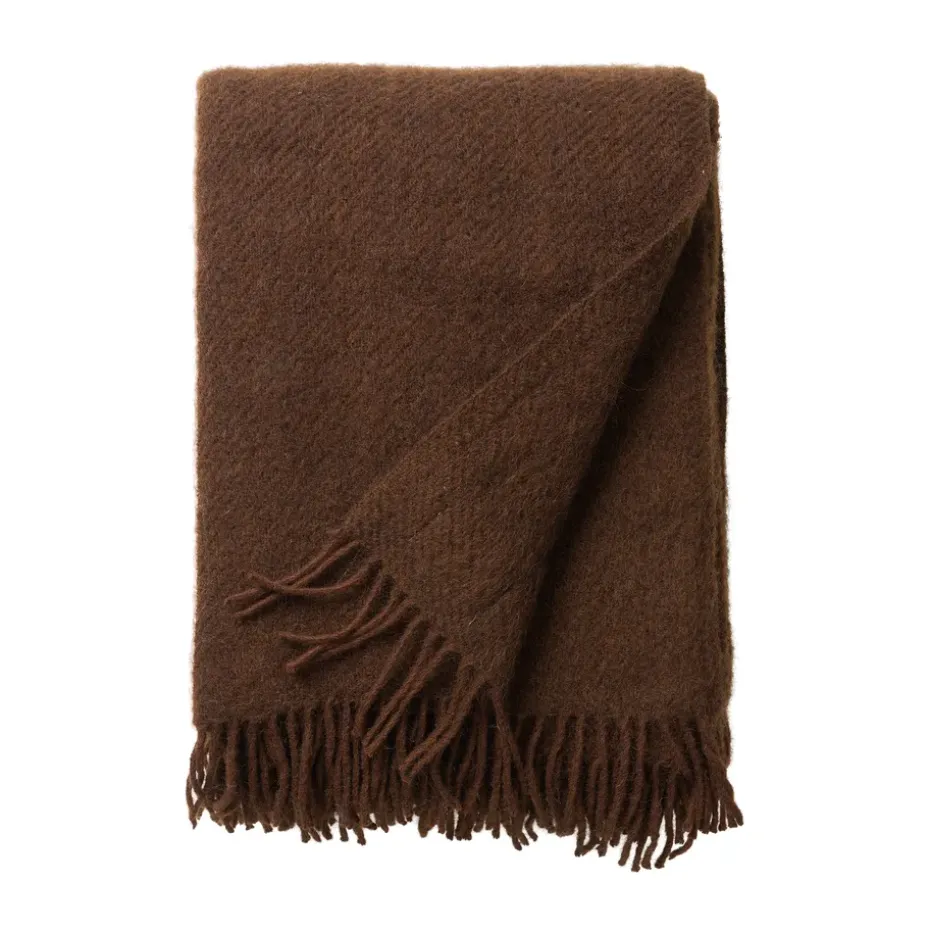Plaid en laine Gotland 130x200cm, Brown