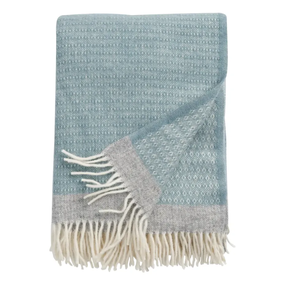 Plaid en laine Harald 130x200 cm, Dusty blue-gris