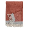 Plaid en laine Harald 130x200 cm, Rouille-gris