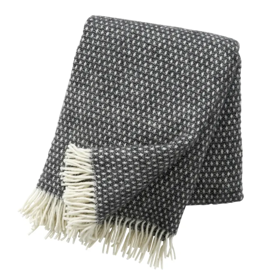 Plaid en laine Knut, gris foncé