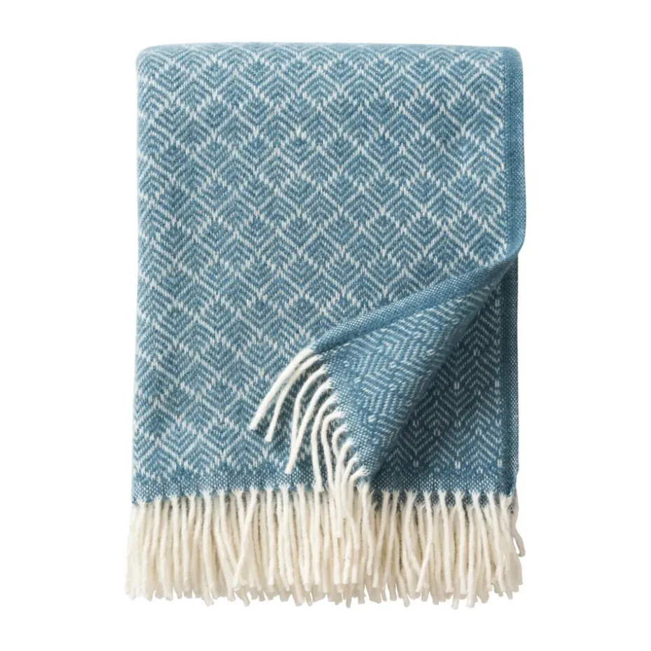 Plaid en laine Pampas 130x200 cm, Bleu