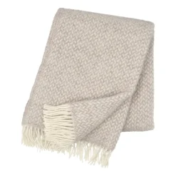 Plaid en laine Polka, Beige