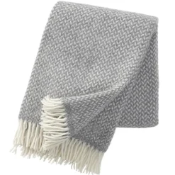 Plaid en laine Polka, gris