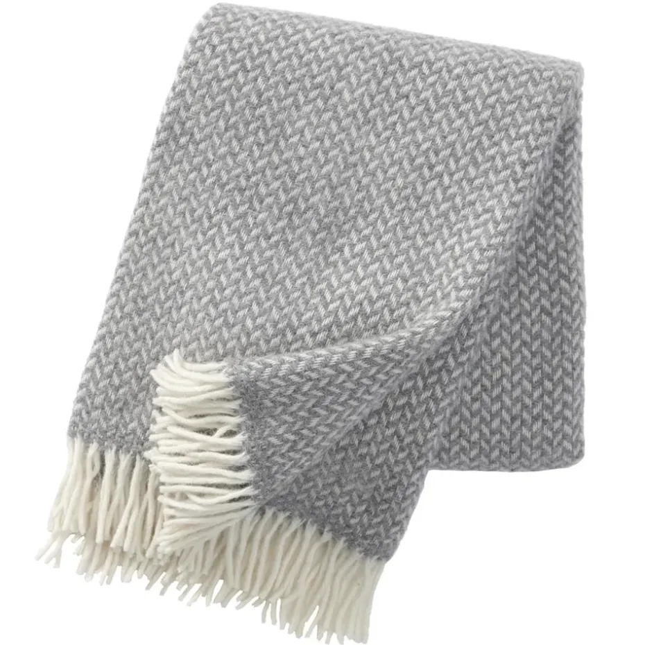 Plaid en laine Polka, gris