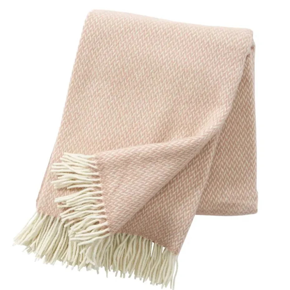 Plaid en laine Pulse, beige rosé